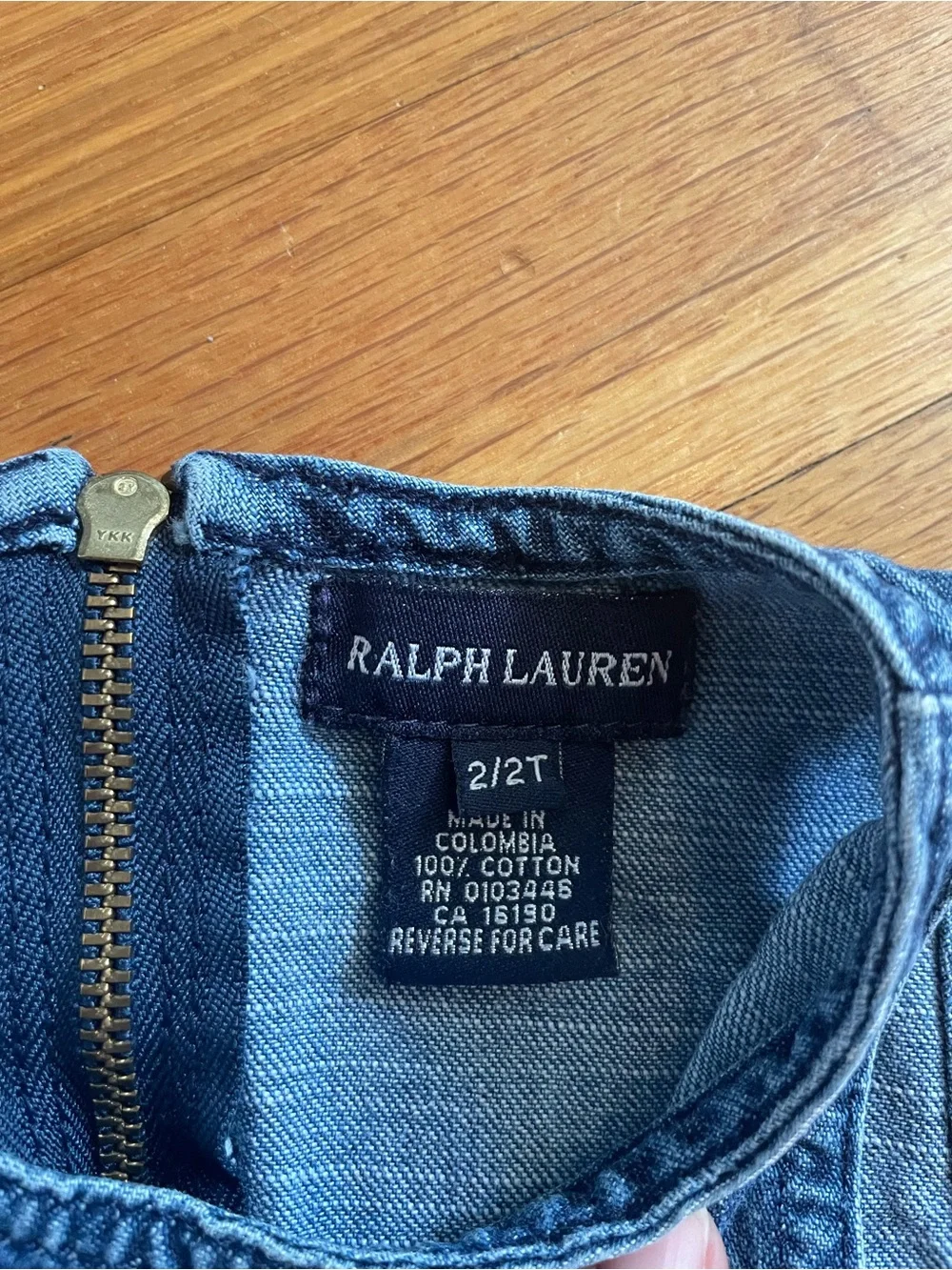 Ralph Lauren Sleeveless Denim Dress with Ruffle Hem